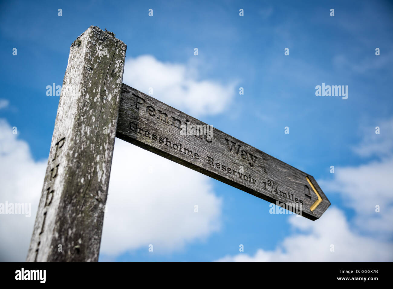 Pennine Way segno, Inghilterra Foto Stock