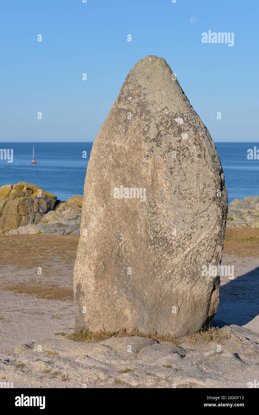 Menhir a Le Pouliguen in Francia Foto Stock