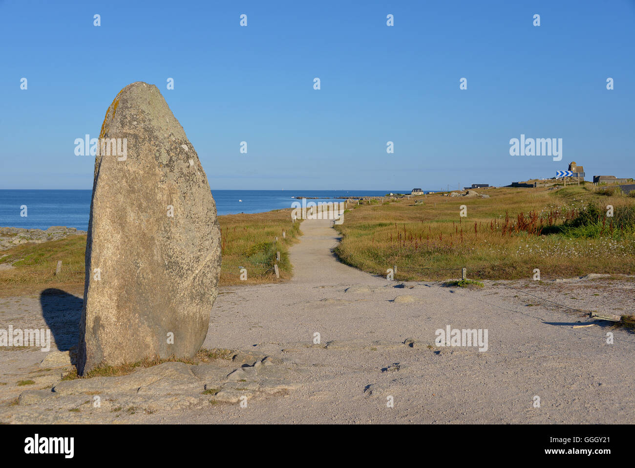 Menhir a Le Pouliguen in Francia Foto Stock