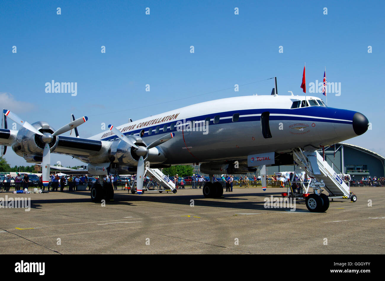 Breitling Super Constellation a Duxford Foto Stock