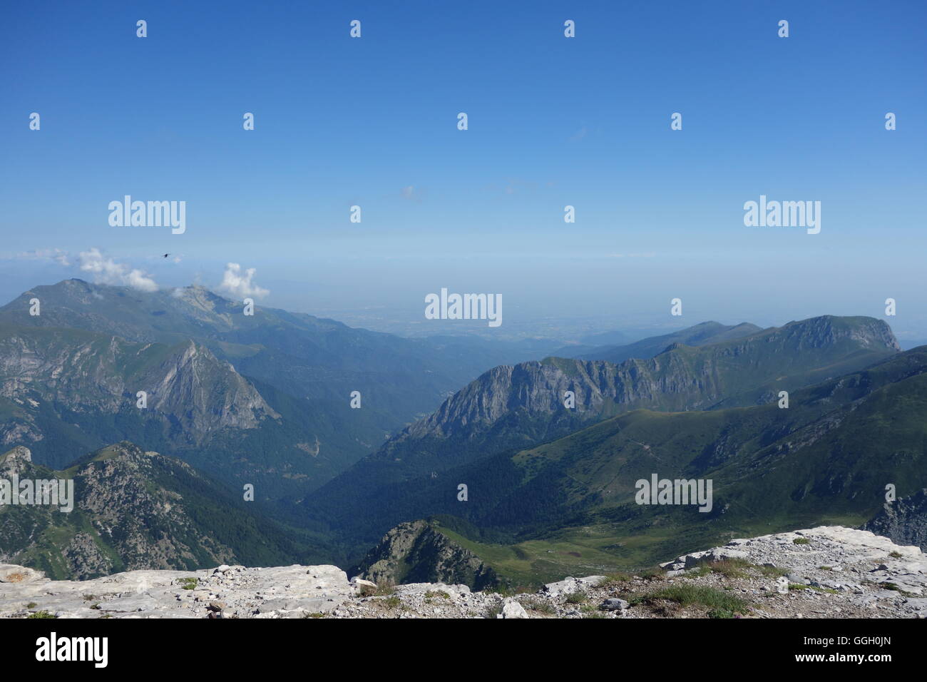 Vista dalla Punta Marguareis, Alpi Liguri, Italia Foto Stock