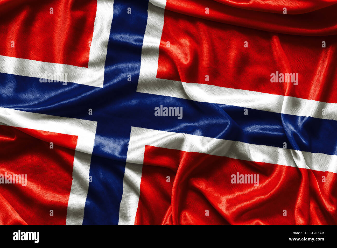 Norvegia sventola bandiera - sfondo di tessuto Foto Stock