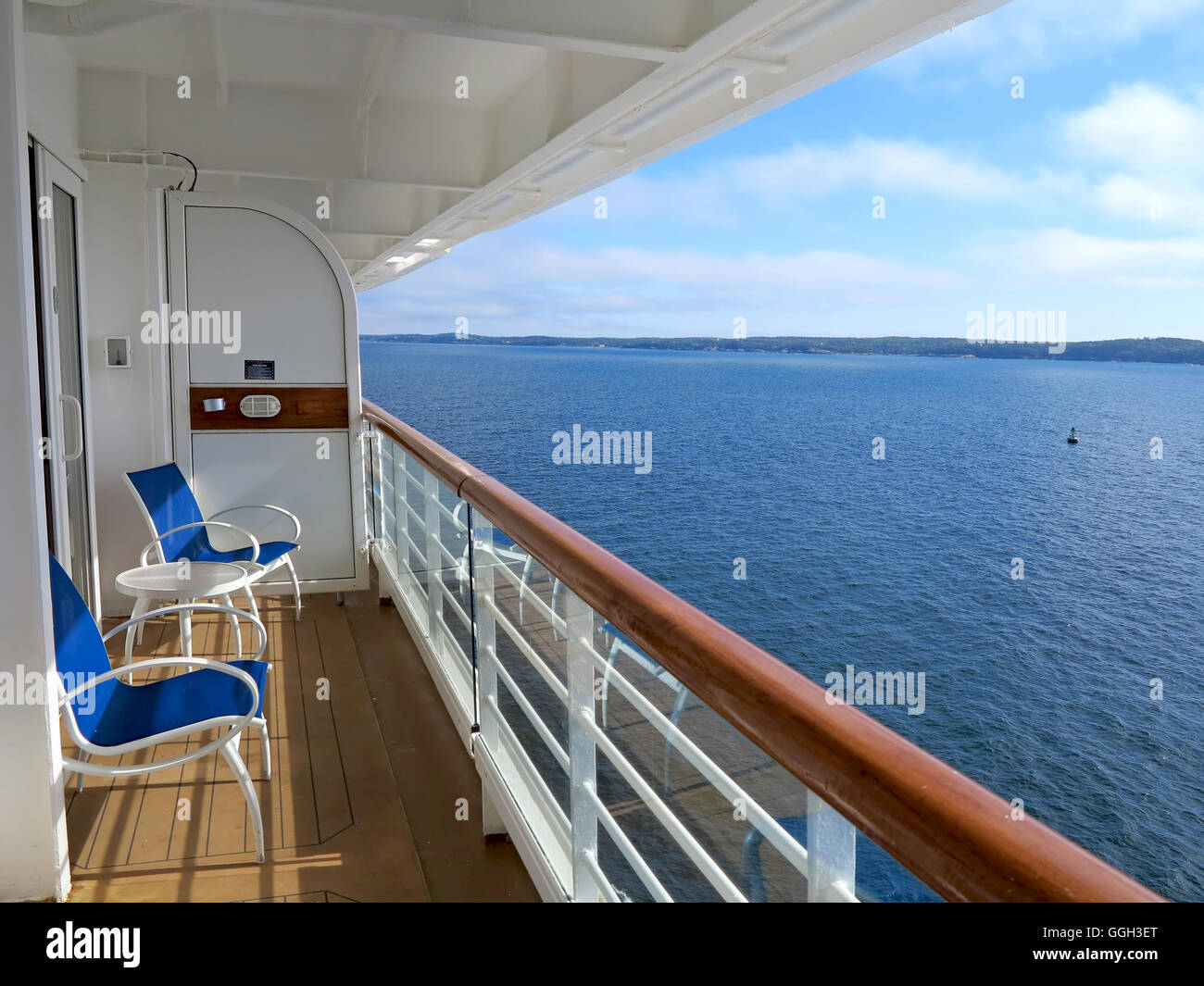La vista di McNabs Isola, Halifax, Nova Scotia, Canada da una nave da crociera di balcone Foto Stock