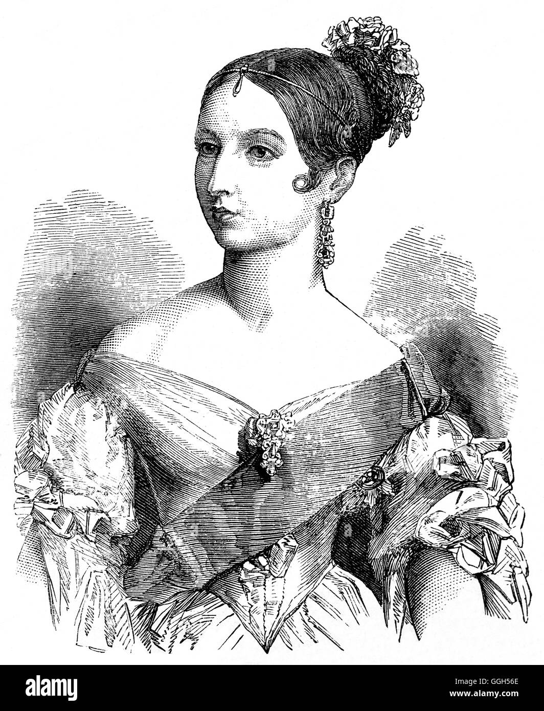 Queen Victoria Alessandrina (1819 - 1901) fu Regina del Regno Unito di Gran Bretagna e Irlanda dal 20 giugno 1837 fino alla sua morte nel 1901. A partire dal 1 maggio 1876, aveva il titolo aggiuntivo di Empress of India. Foto Stock