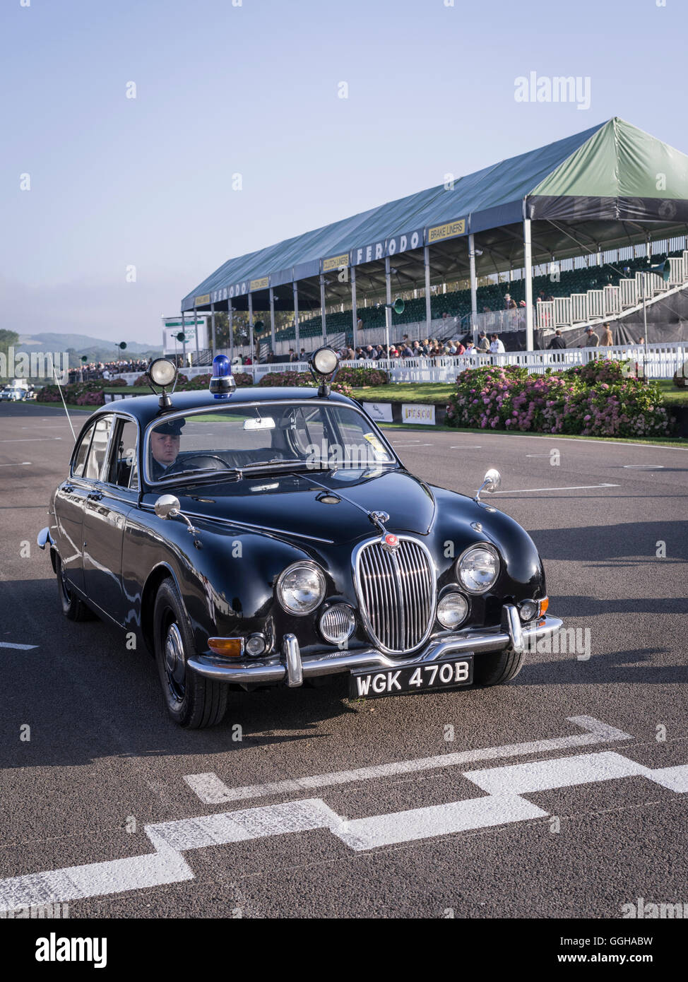 Jaguar Mk.l 3,4 litro auto della polizia, Goodwood Festival della velocità 2014, racing, auto racing, classic car, Chichester, Sussex, Regno K Foto Stock