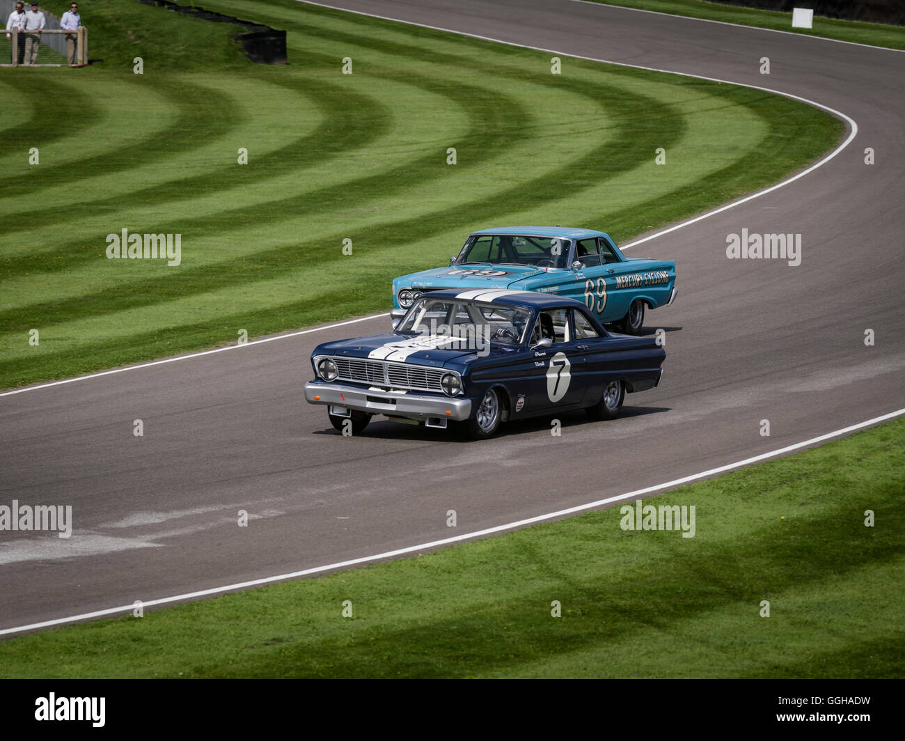 Ford Falcon Sprint, Shelby Cup, Goodwood 2014, Racing Sport, Classic Car, Goodwood, Chichester, Sussex, Inghilterra, grande B Foto Stock