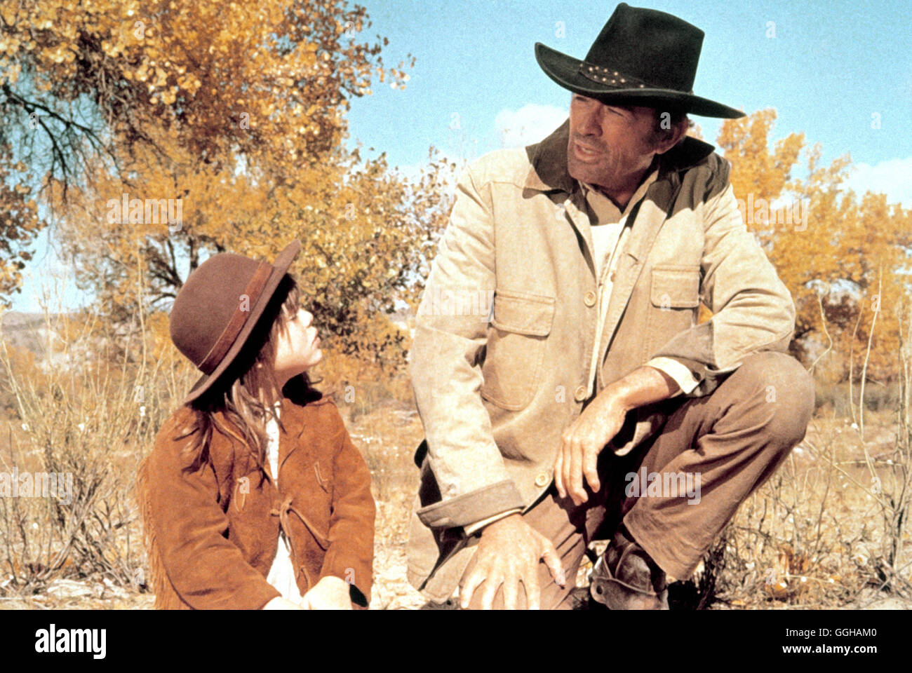 SHOOT OUT - ABRECHNUNG IN GUN HILL / Shoot Out USA1971 / Henry Hathaway Szene: argilla Lomax (Gregory Peck) Regie: Henry Hathaway aka. Shoot Out Foto Stock