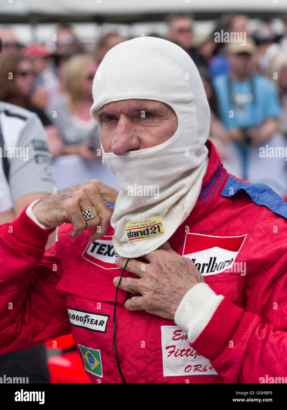 Emerson Fittipaldi, Goodwood Festival della velocità 2014, racing, auto racing, classic car, Chichester, Sussex, Regno Unito, Gran Foto Stock