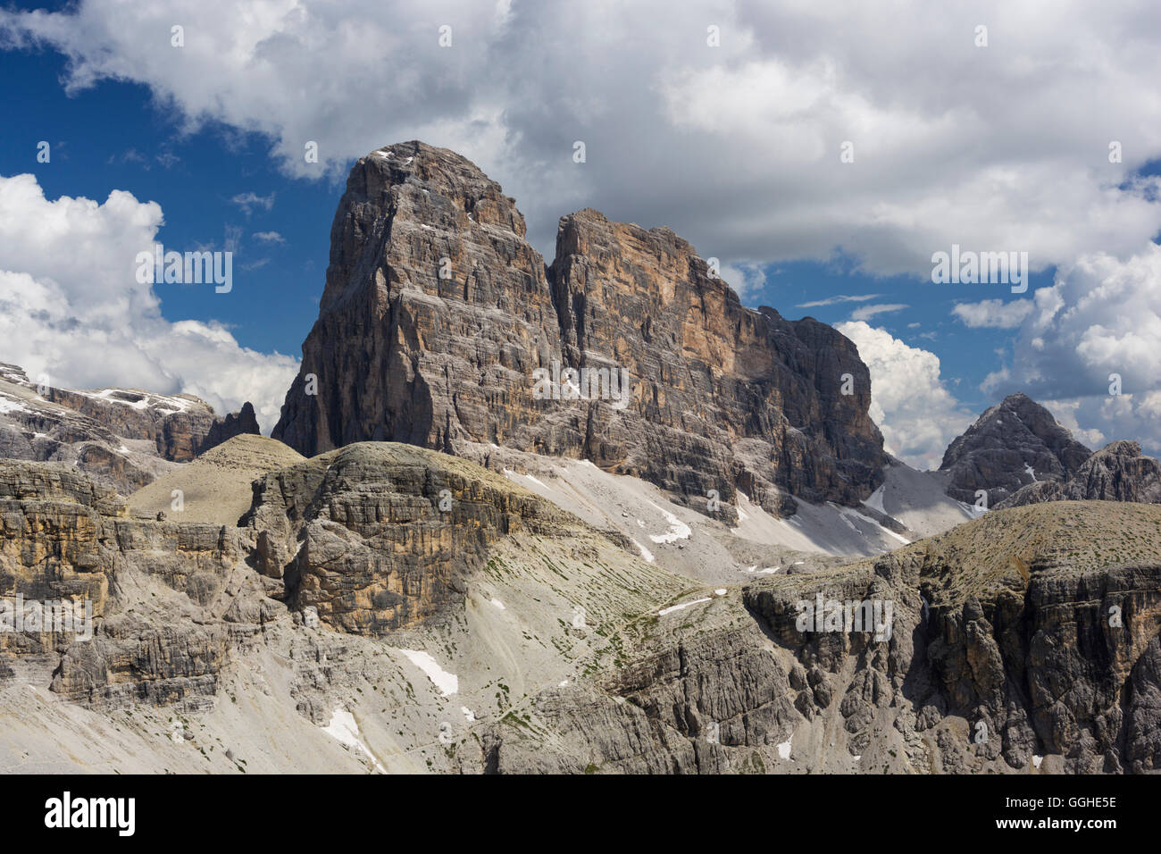 Zwoelferkofel, Alto Adige, Dolomiti, Italia Foto Stock