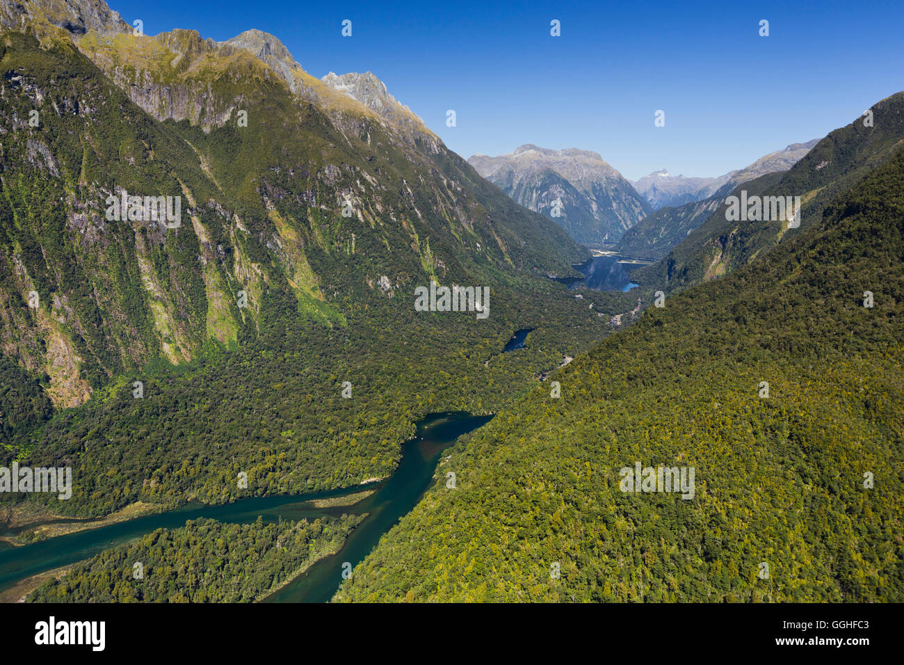 Arthur River, Parco Nazionale di Fiordland, Alpi del Sud, Southland, Isola del Sud, Nuova Zelanda Foto Stock