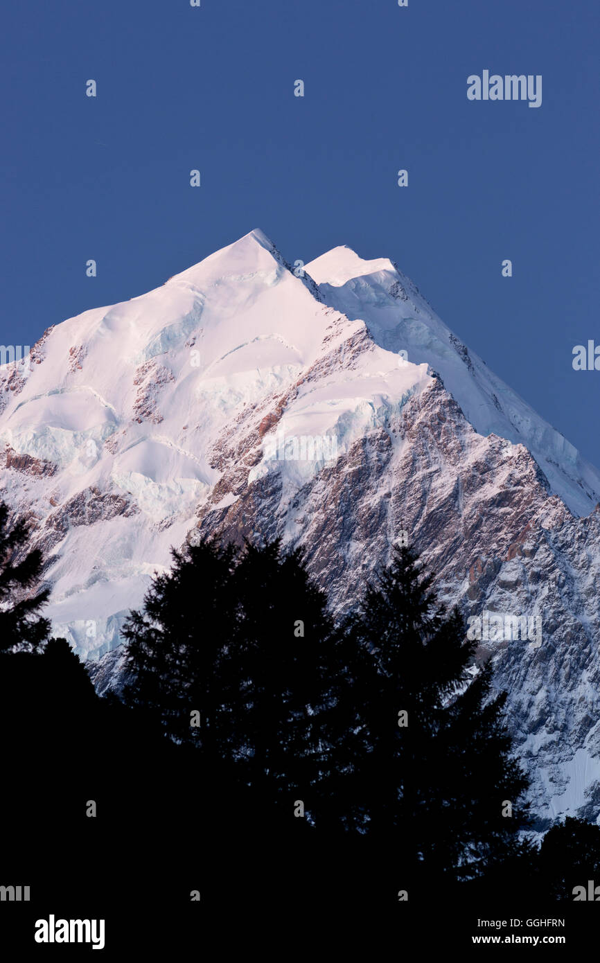 Mount Cook, Aoraki, parco nazionale di Mount Cook, Canterbury, Isola del Sud, Nuova Zelanda Foto Stock