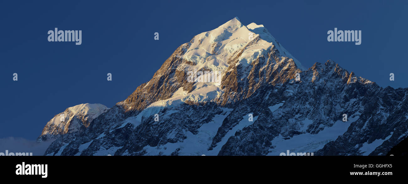 Mount Cook, Aoraki, parco nazionale di Mount Cook, Canterbury, Isola del Sud, Nuova Zelanda Foto Stock