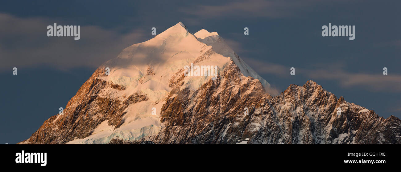 Mount Cook, Aoraki, parco nazionale di Mount Cook, Canterbury, Isola del Sud, Nuova Zelanda Foto Stock