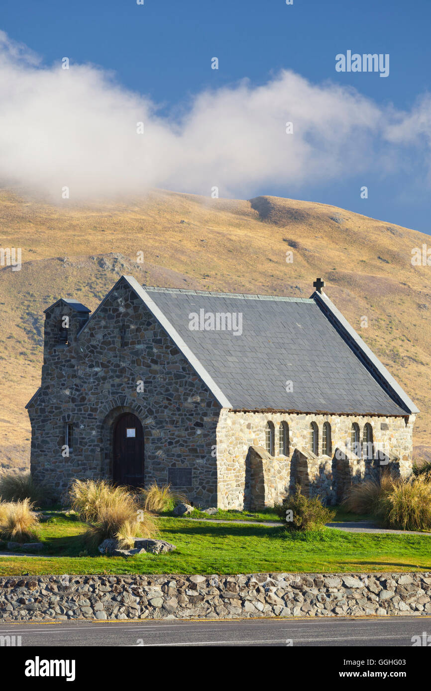 Buon Pastore chiesa, Lago Tekapo, Canterbury, Isola del Sud, Nuova Zelanda Foto Stock