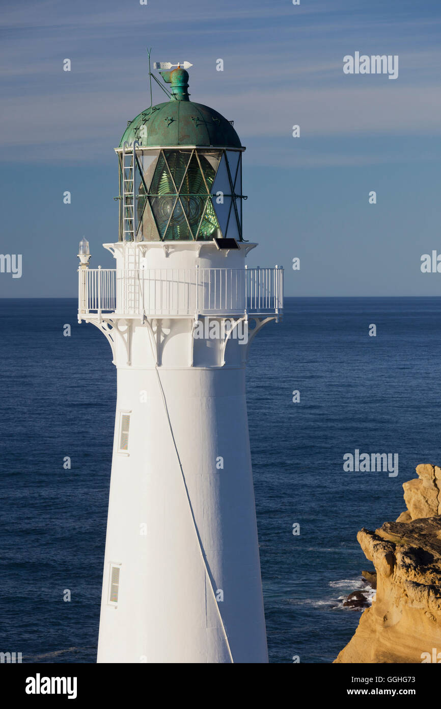 Castle Point lighthouse, Wellington, Isola del nord, Nuova Zelanda Foto Stock