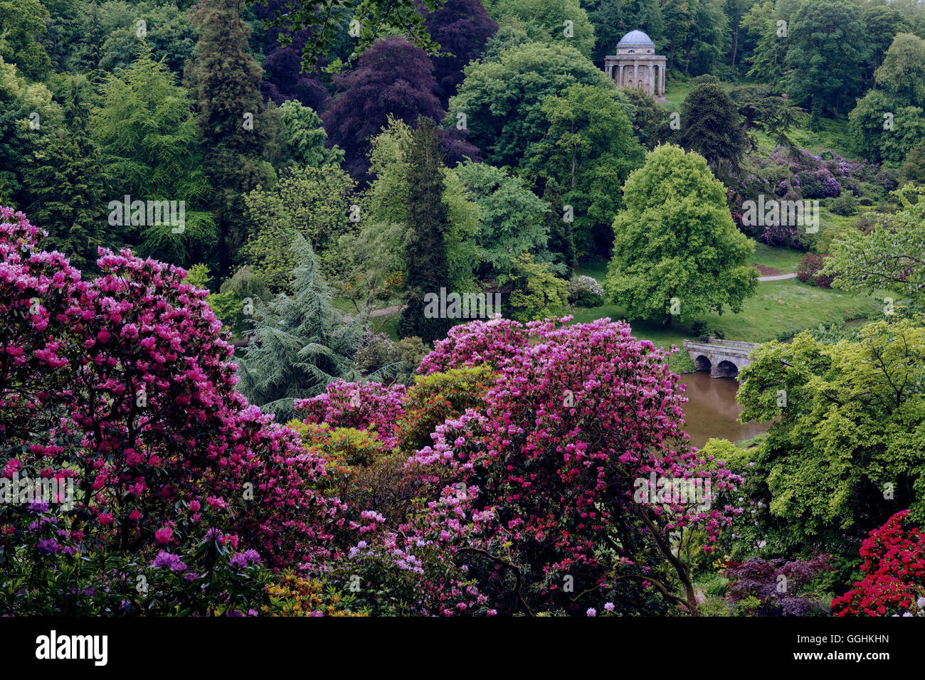 Giardini Stourhead, Warminster, Wiltshire, Inghilterra, Gran Bretagna Foto Stock