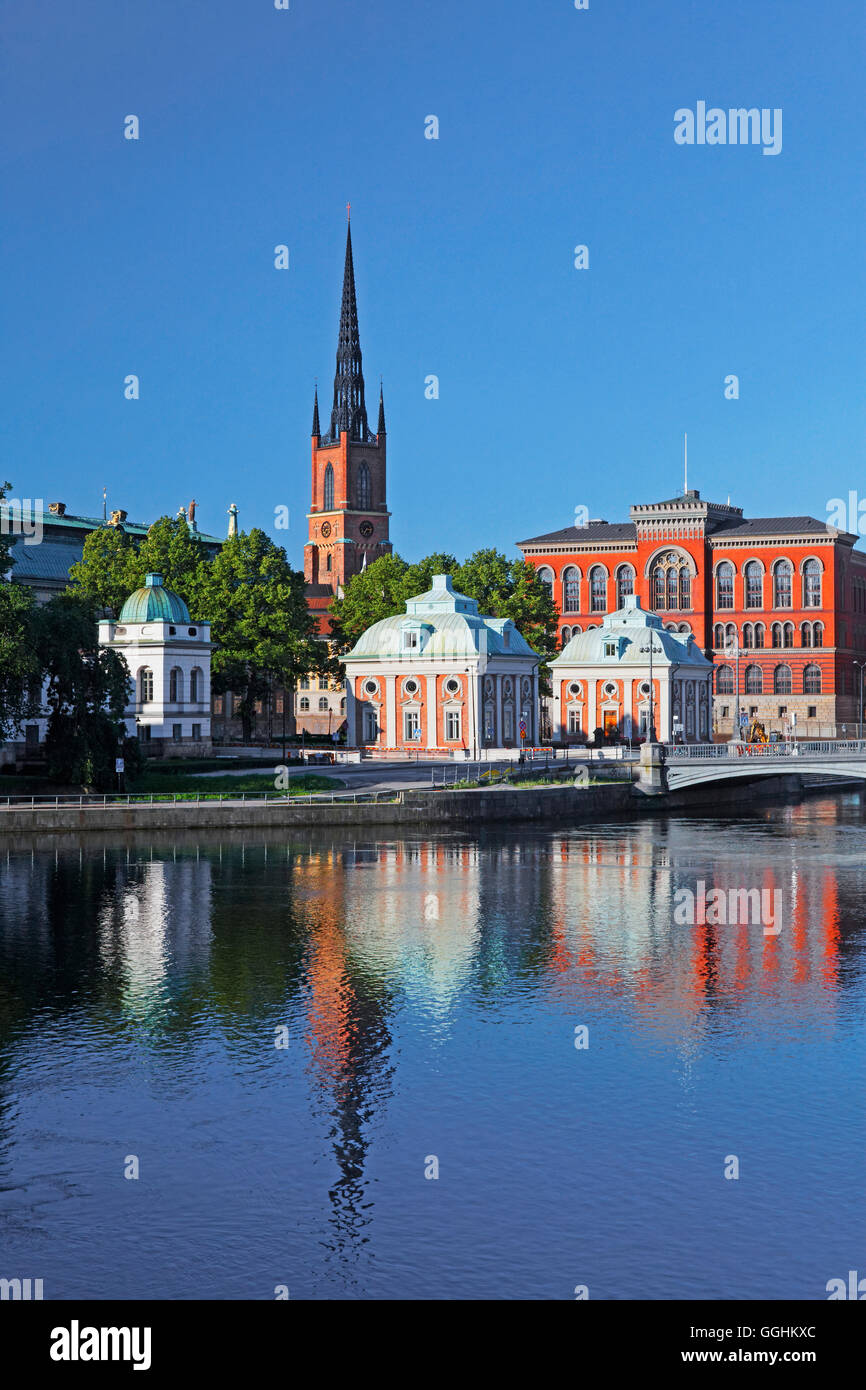 Riddarholmen e chiesa di Riddarholmen Stoccolma, Svezia Foto Stock