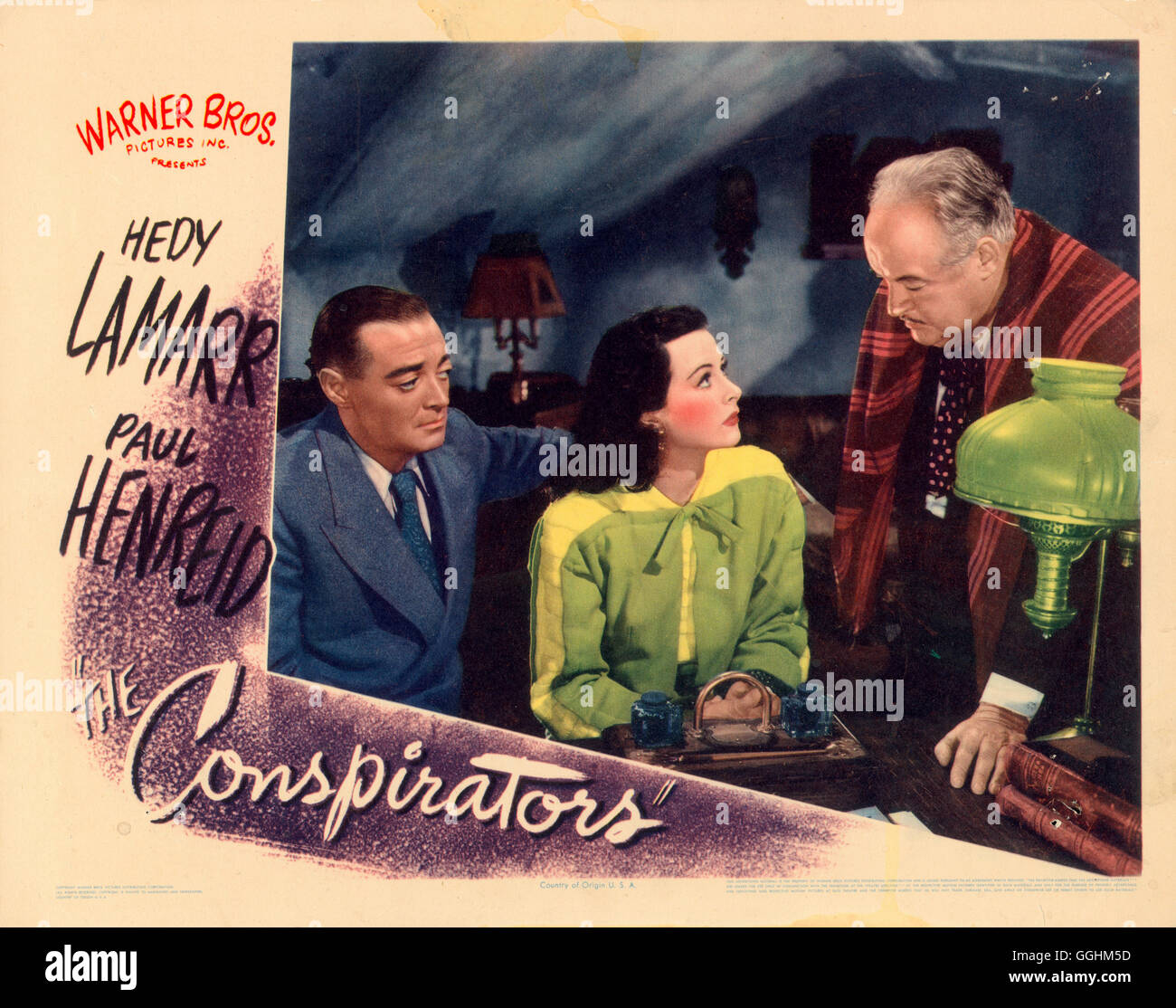 RING DER VERSCHWORENEN / i cospiratori USA 1944 / Jean Negulesco Bernazsky (Peter Lorre), Irene von Mohr ( Hedy Lamarr), Ricardo Quintanilla (Sydney Greenstreet) Regie: Jean Negulesco aka. I cospiratori Foto Stock