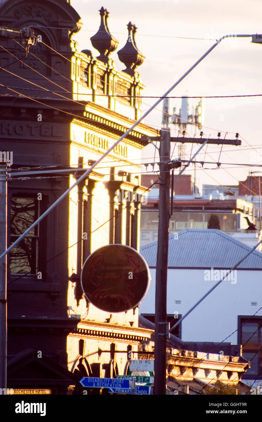 Periodo e architettura moderna, Johnston street, Fitzroy, Victoria, Australia Foto Stock
