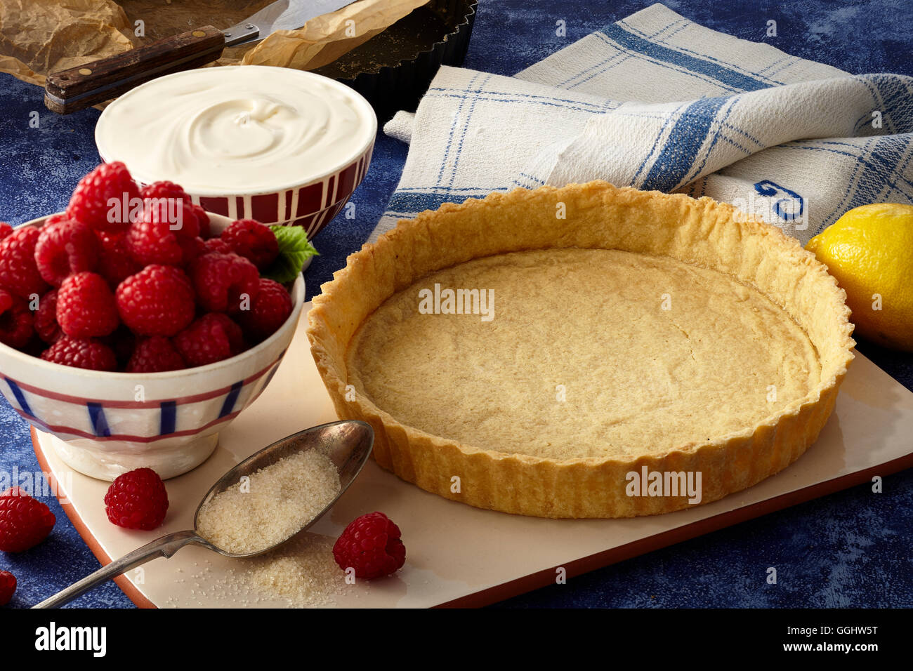 Il francese pastrystewed budino di pere Foto Stock