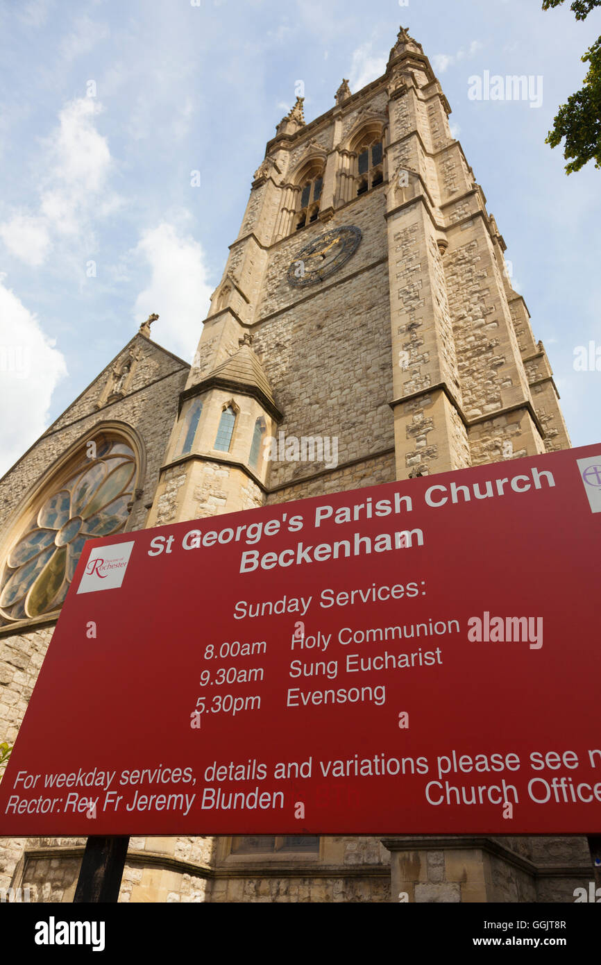 St Georges Chiesa Parrocchiale, Beckenham, Kent, Regno Unito Foto Stock
