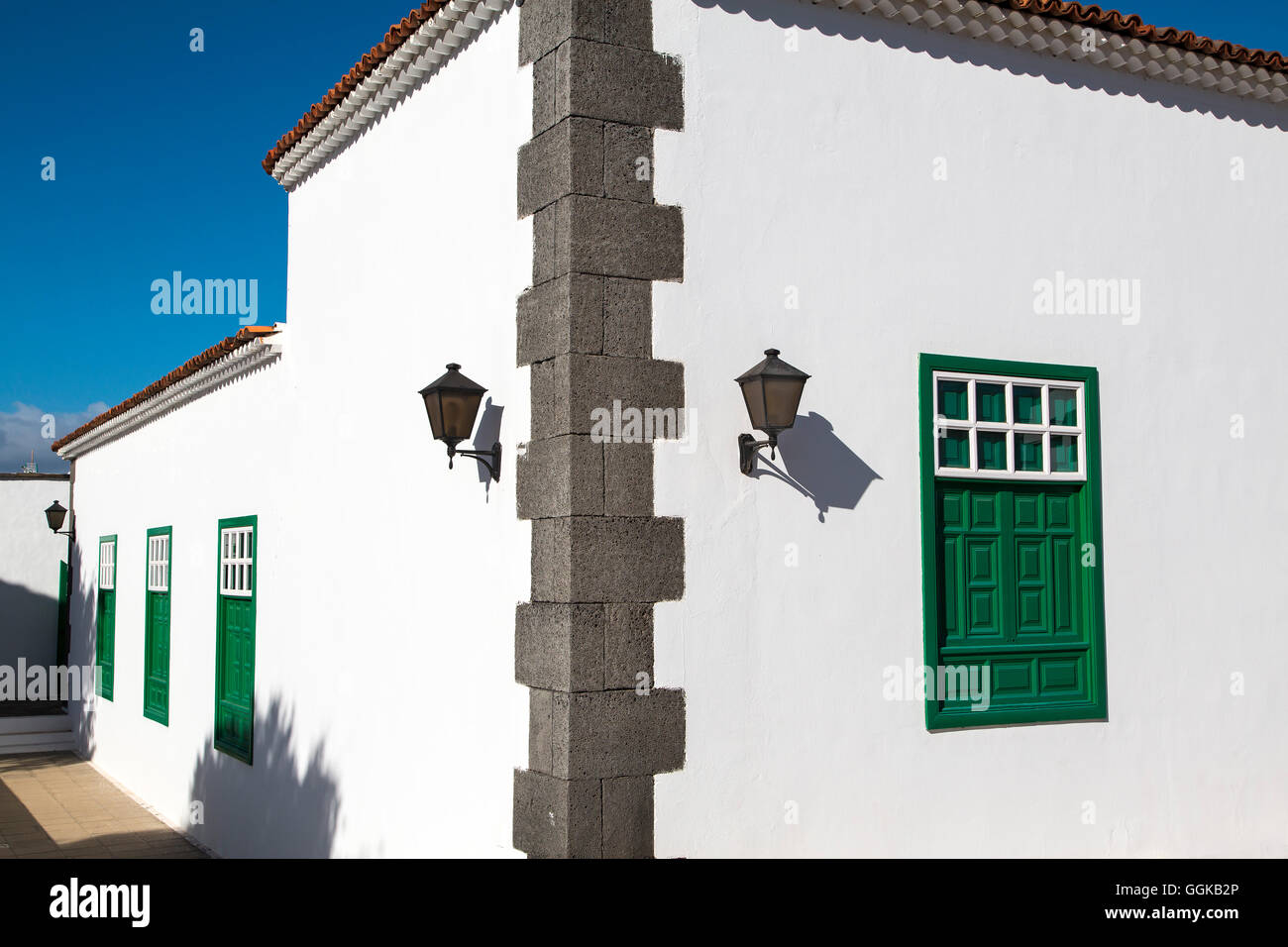 Verde di windows, Yaiza, Lanzarote, Isole Canarie, Spagna Foto Stock