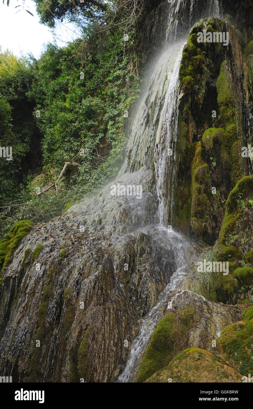 Parco Aymerich, cascata Laconi, Oristano, Sardegna, Italia Foto Stock