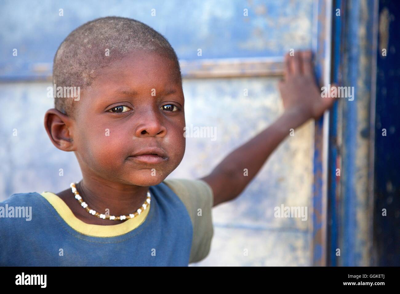 Herero boy, Sesfontain, Namibia Foto Stock