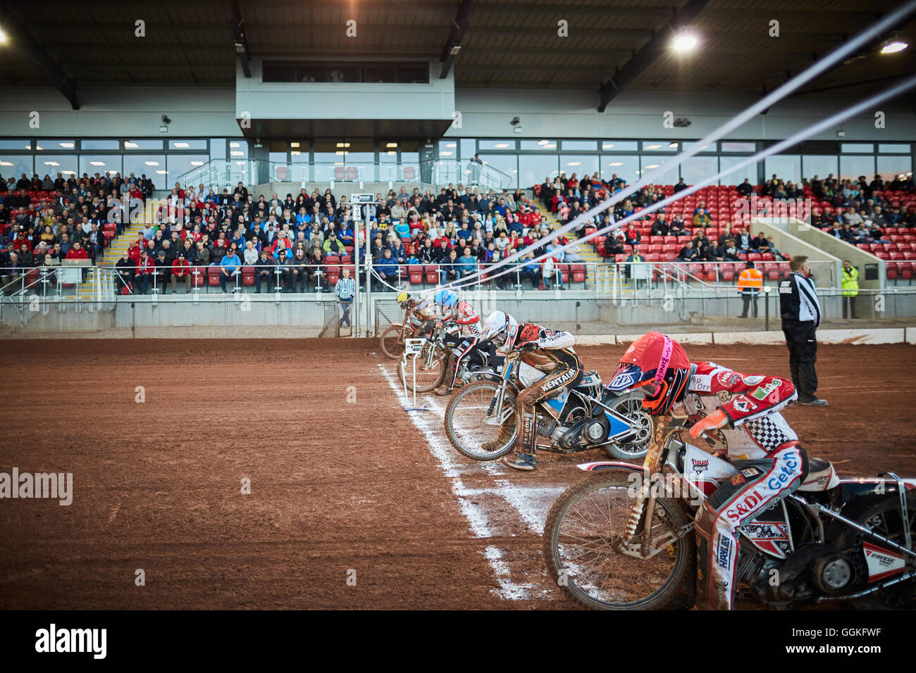 Il Belle Vue Aces speedway inizio gara British speedway team Manchester North West England Racing 1928 Cinodromo Belle Vue Foto Stock