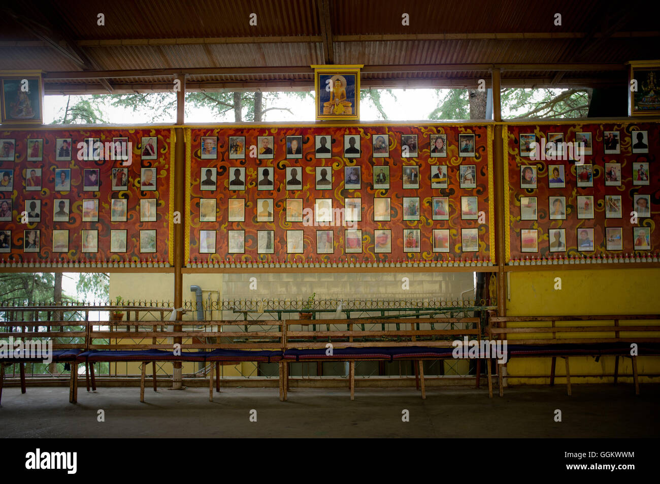 Immagini di auto-immolato pro Tibet gli attivisti hanno visto in Dharamsala, India. © Jordi Boixareu Foto Stock