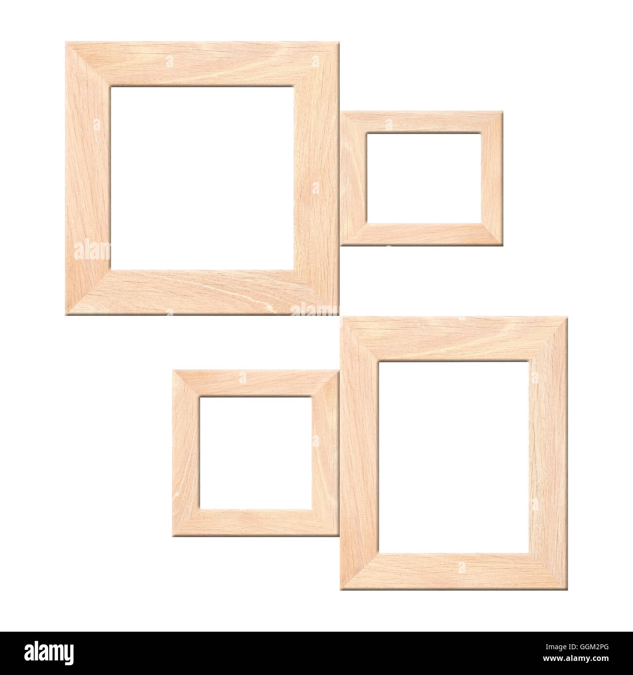 Vintage di legno vecchio picture frame isolati su sfondo bianco. Foto Stock