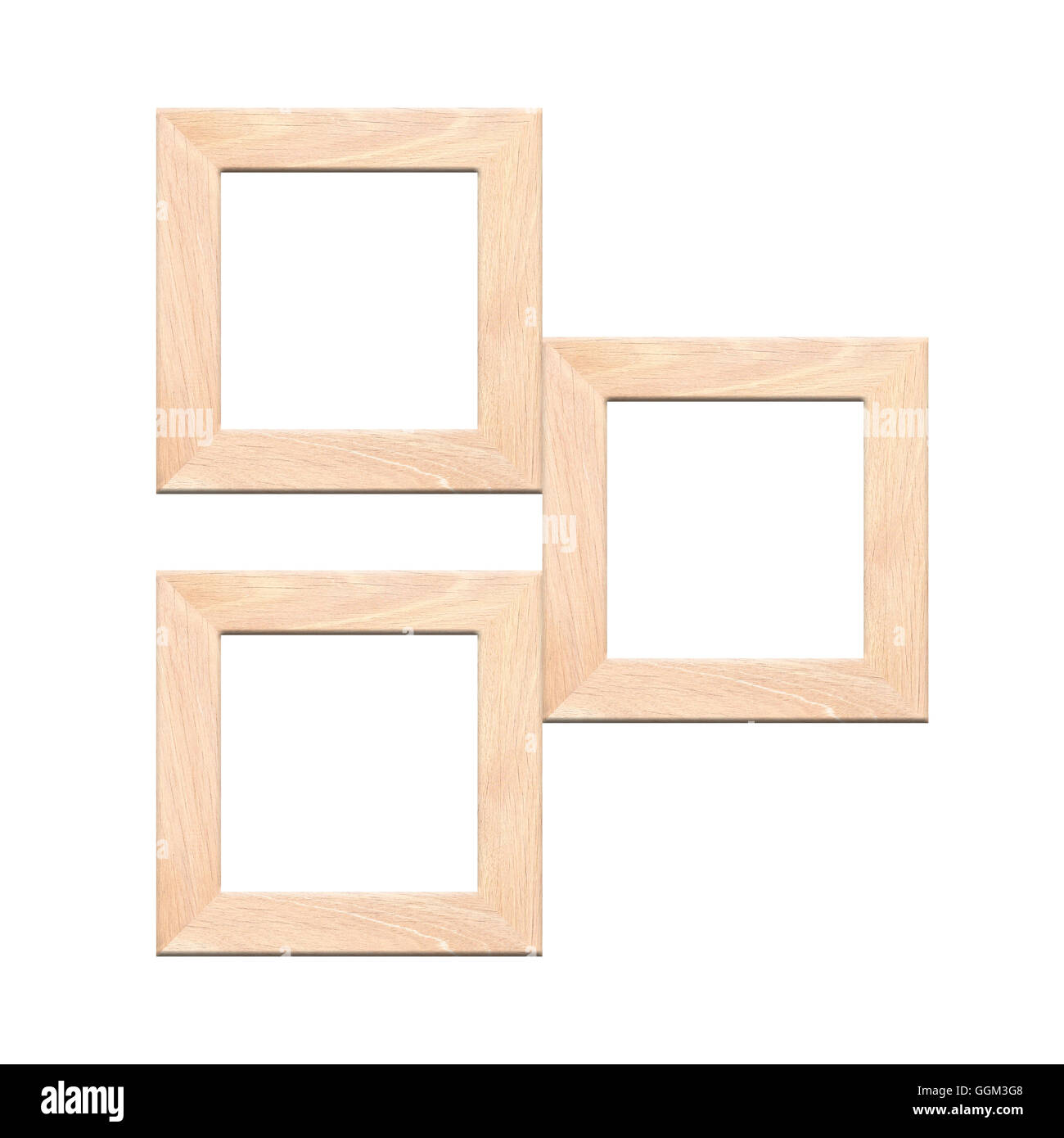 Vintage di legno vecchio picture frame isolati su sfondo bianco. Foto Stock