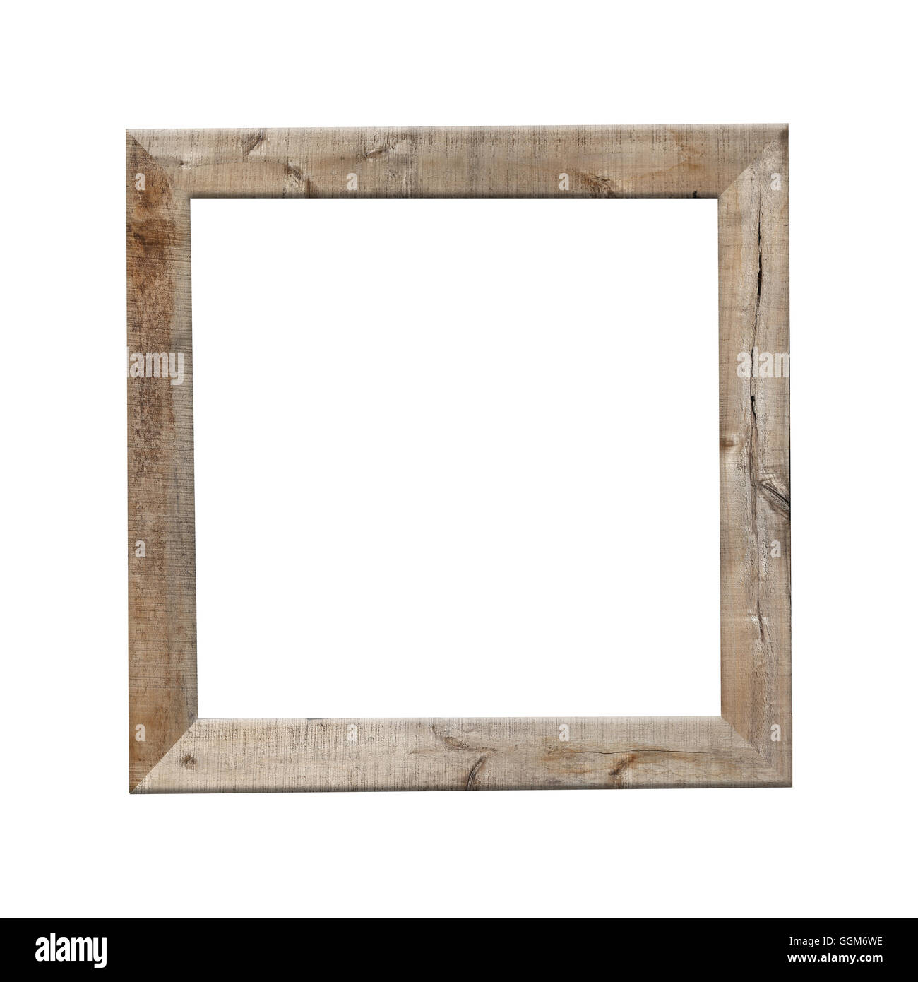 Il vecchio telaio di legno isolato su sfondo bianco. Foto Stock