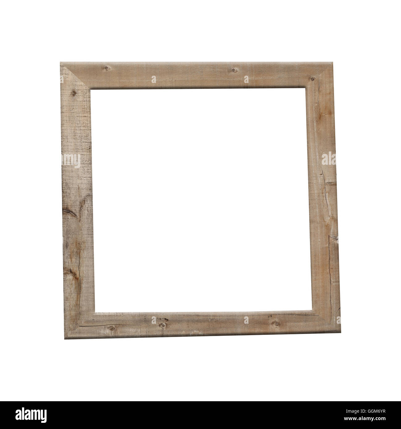 Il vecchio telaio di legno isolato su sfondo bianco. Foto Stock