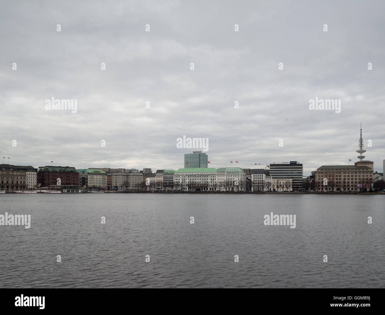 Esterno il lago Alster Foto Stock