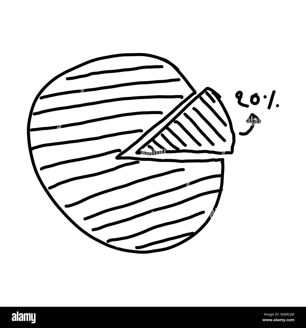 Disegnata a mano un grafico di grafica ad alto punto di dati sempre più al concetto di profitto in business su sfondo bianco. Foto Stock