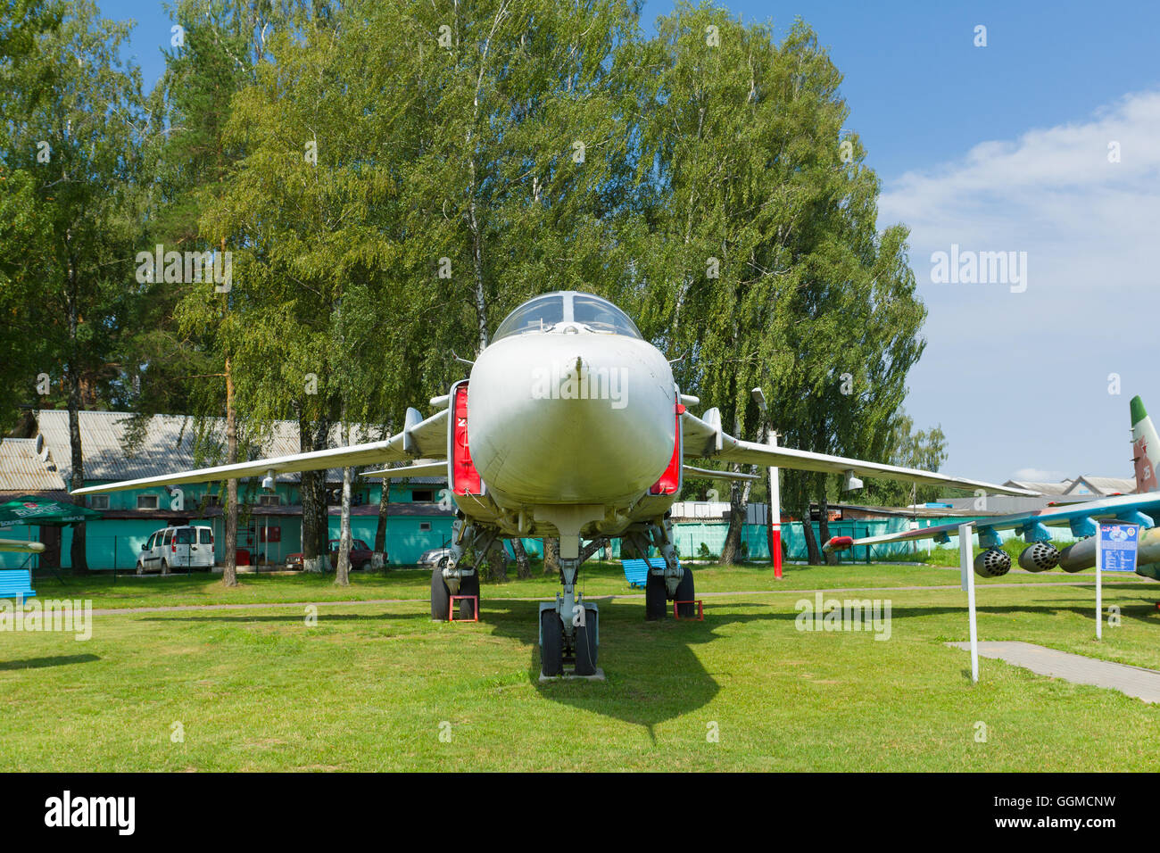 Minsk, Bielorussia - Luglio 17, 2016: aviazione il museo della tecnologia all'aria aperta nella città di Minsk. Foto Stock