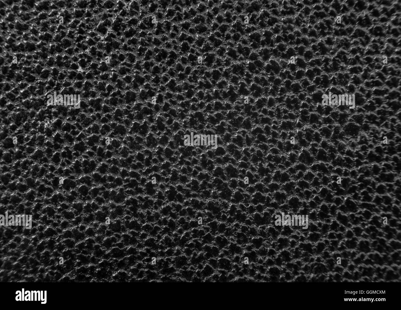 Close up ruvida nera e grossa superficie plastica sfondo, texture Foto Stock