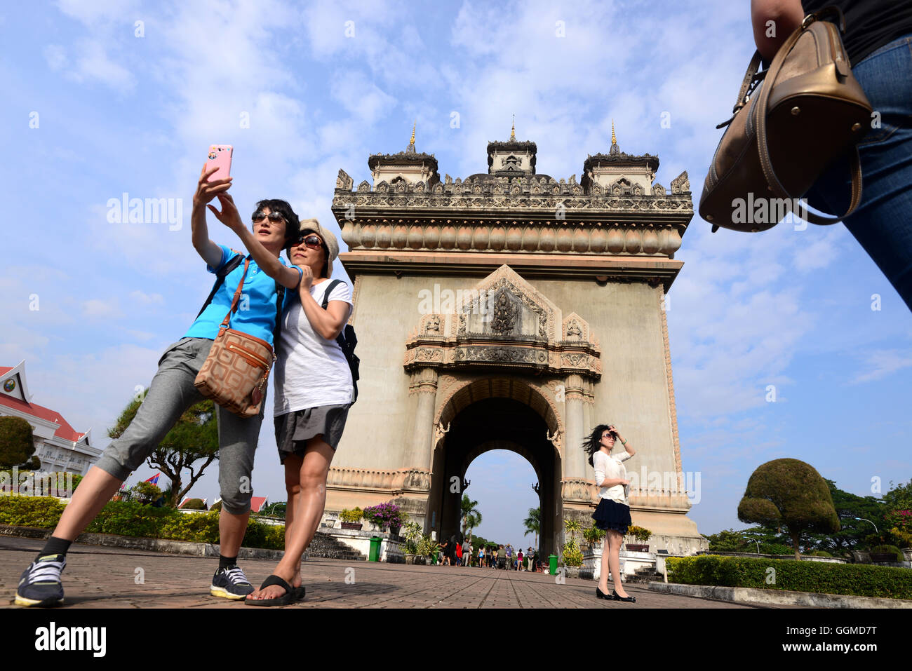 Patuxai gate, Vientiane, Laos, Asia Foto Stock