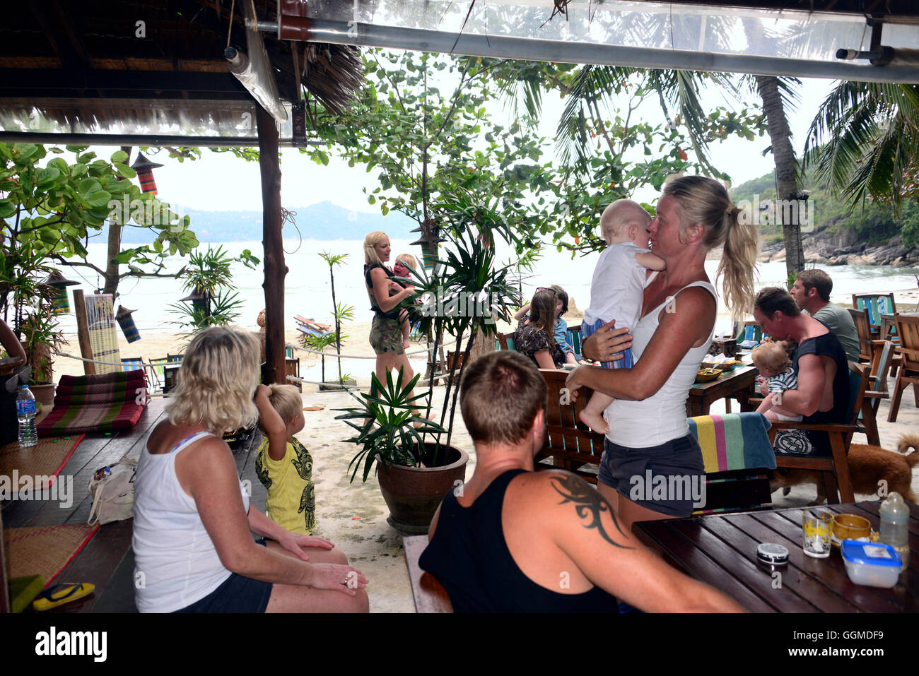Longtail Beach Resort, Hat Thong Beach, costa nord, Ko Pha Ngan, Thailandia Foto Stock