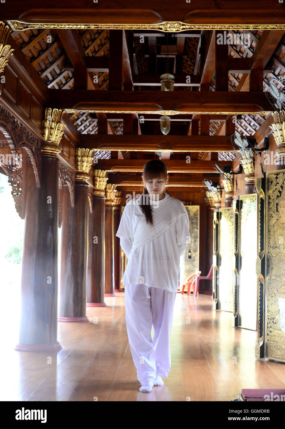 Corso di meditazione in Wat Poeng Ram, Chiang Mai, North-Thailand, Thailandia Foto Stock