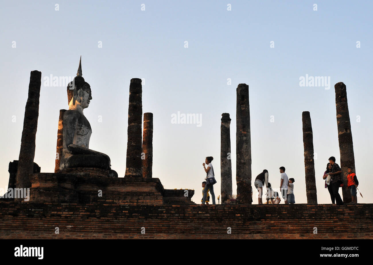 Wat Mahathat, Old-Sukhothai, Thailandia Foto Stock