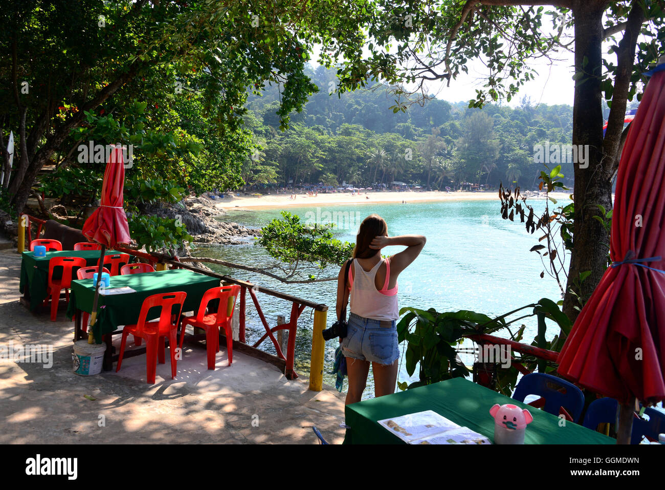 Il Porto di Laem Sing Beach, Phuket, Thailandia, Asia Foto Stock