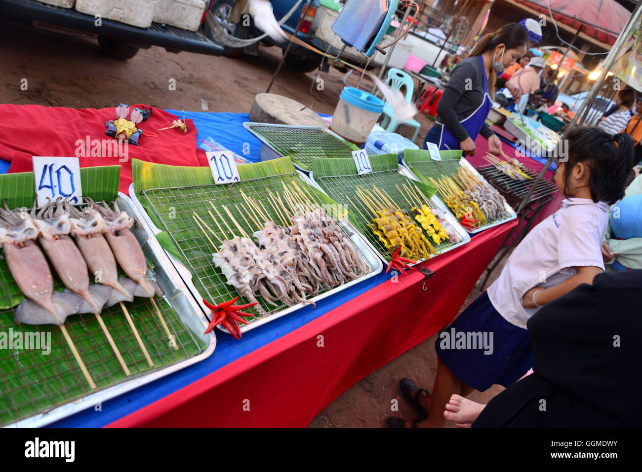Mercato in Sop Ruak nel triangolo d'oro, North-Thailand, Thailandia, Asia Foto Stock