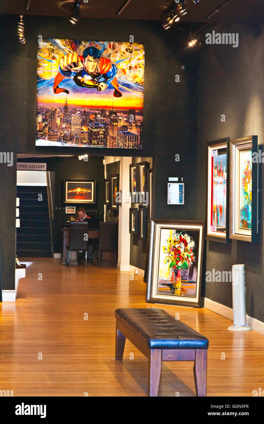 Una galleria di visualizzazione Super Uomo d'Arte - Carmelo, CALIFORNIA Foto Stock