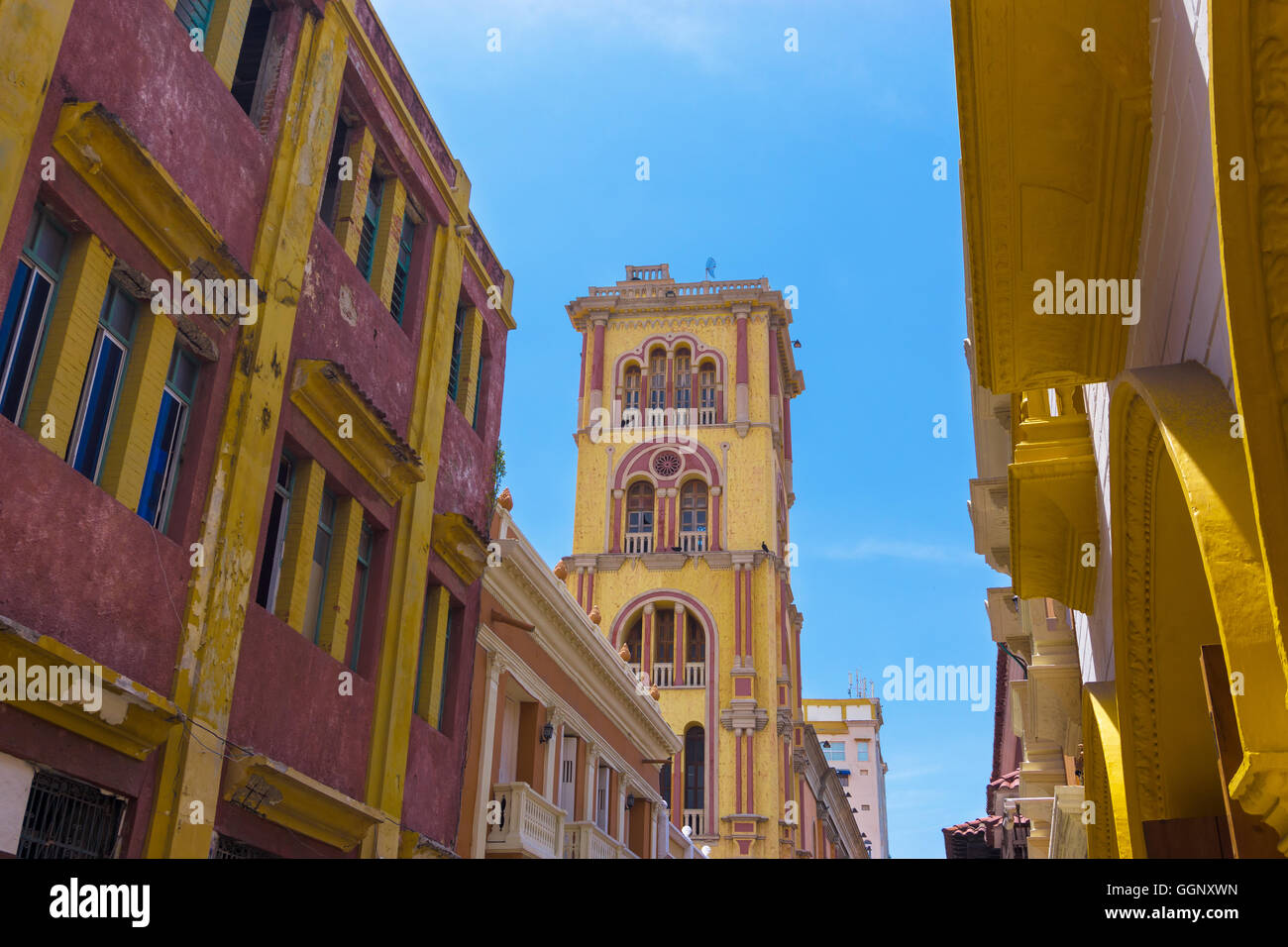 Vista della storica università a Cartagena, Colombia Foto Stock