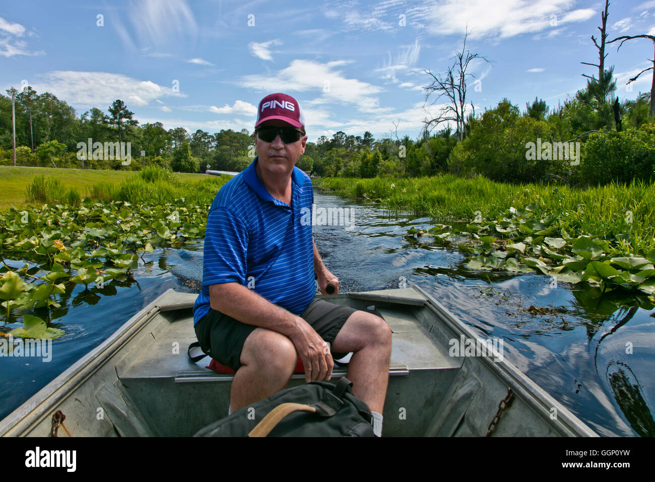 Fotografo JIM STROUP esplora il Okefenokee Swamp National Wildlife Refuge - Florida Foto Stock