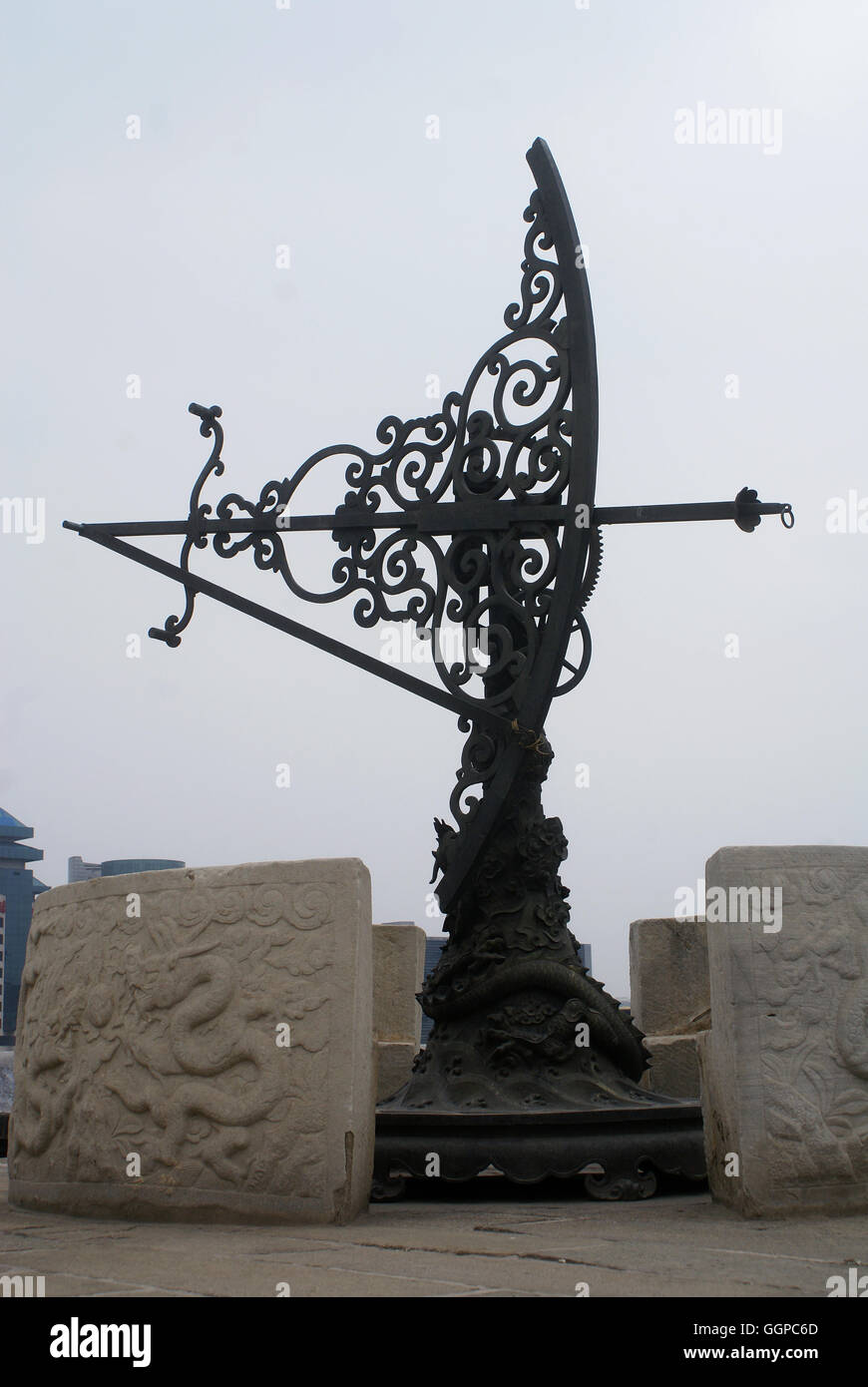 Il sestante era per la misurazione della distanza angolare tra due stelle meno di 60 gradi. Pechino Osservatorio antico Foto Stock