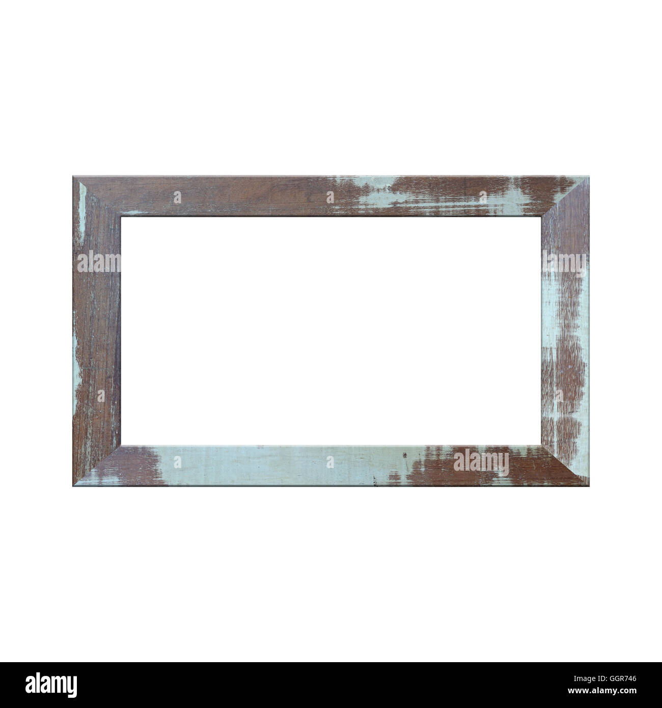 Il vecchio telaio di legno isolato su sfondo bianco. Foto Stock