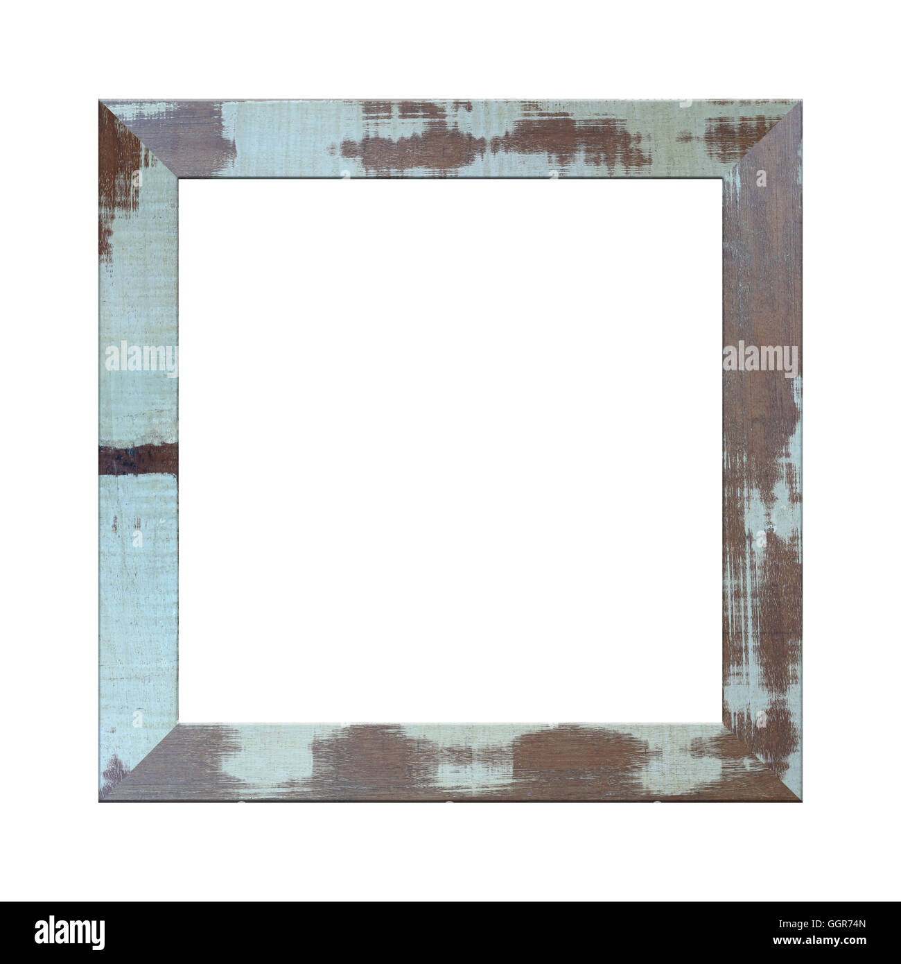 Il vecchio telaio di legno isolato su sfondo bianco. Foto Stock